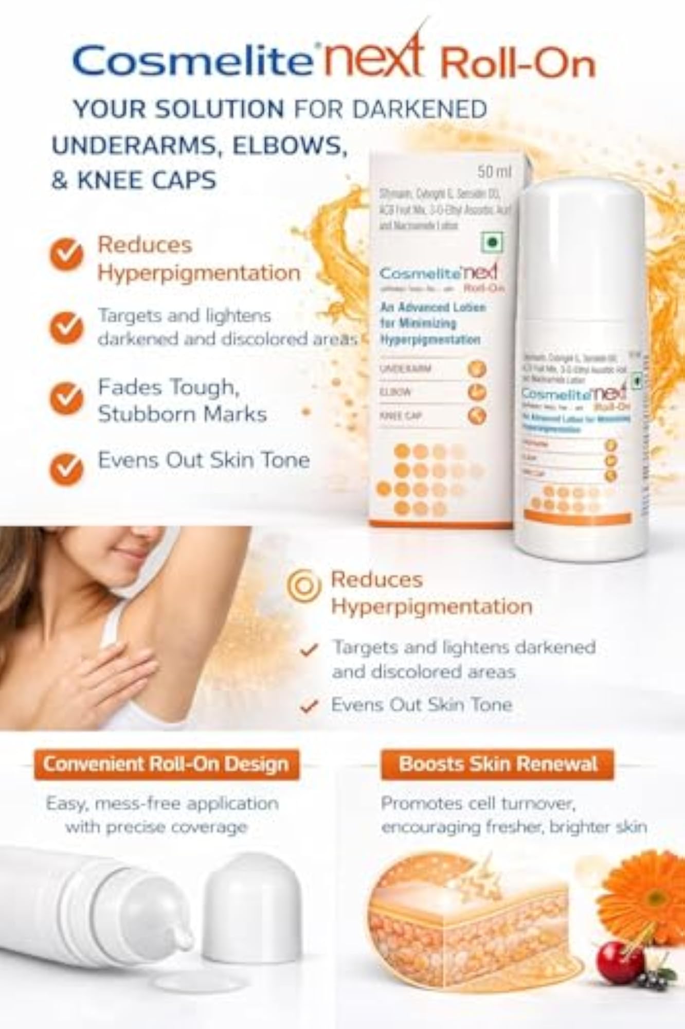 Next Roll-On Lotion for Hyperpigmentation, Brightening Formula